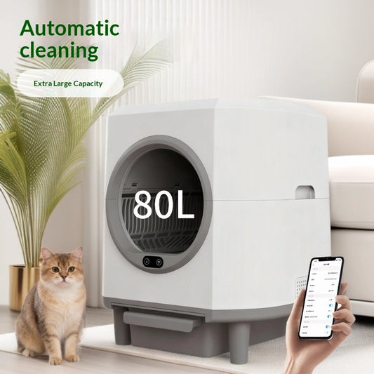 Smart Electric Pet Cat Litter Box 80L